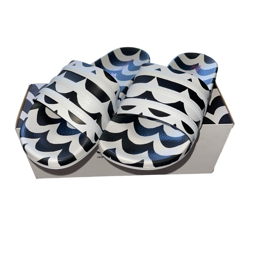 adidas Black and White Women's Slippers - Picture 15 of 16